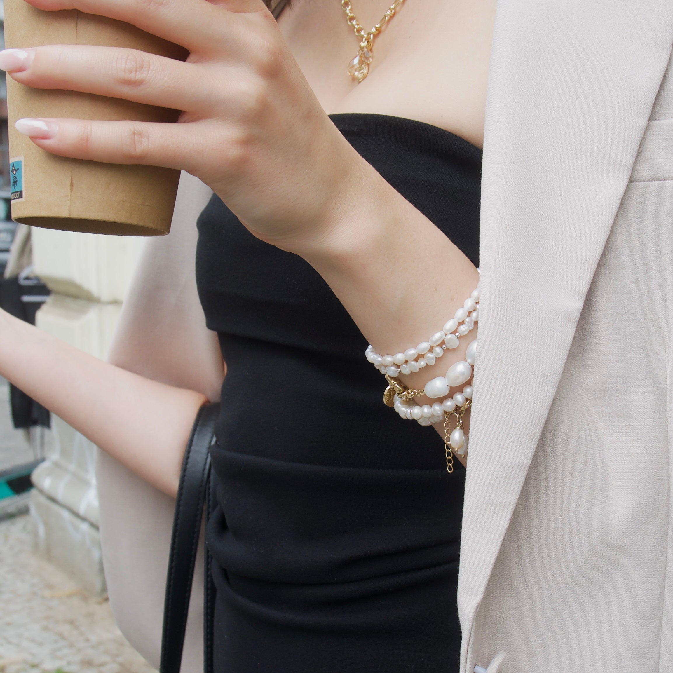 צמיד פנינים אלגנט